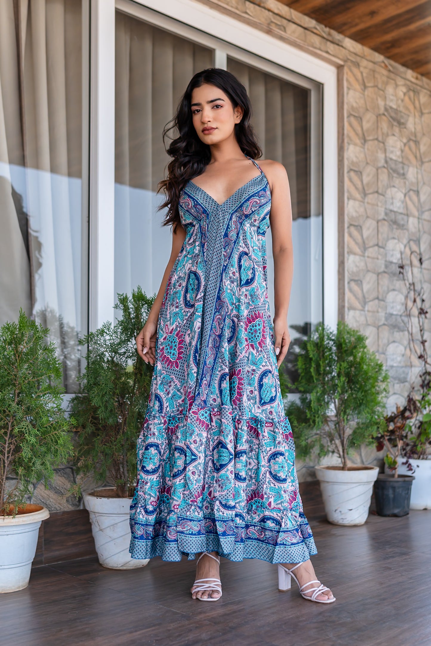 Boho Halter Neck Dress