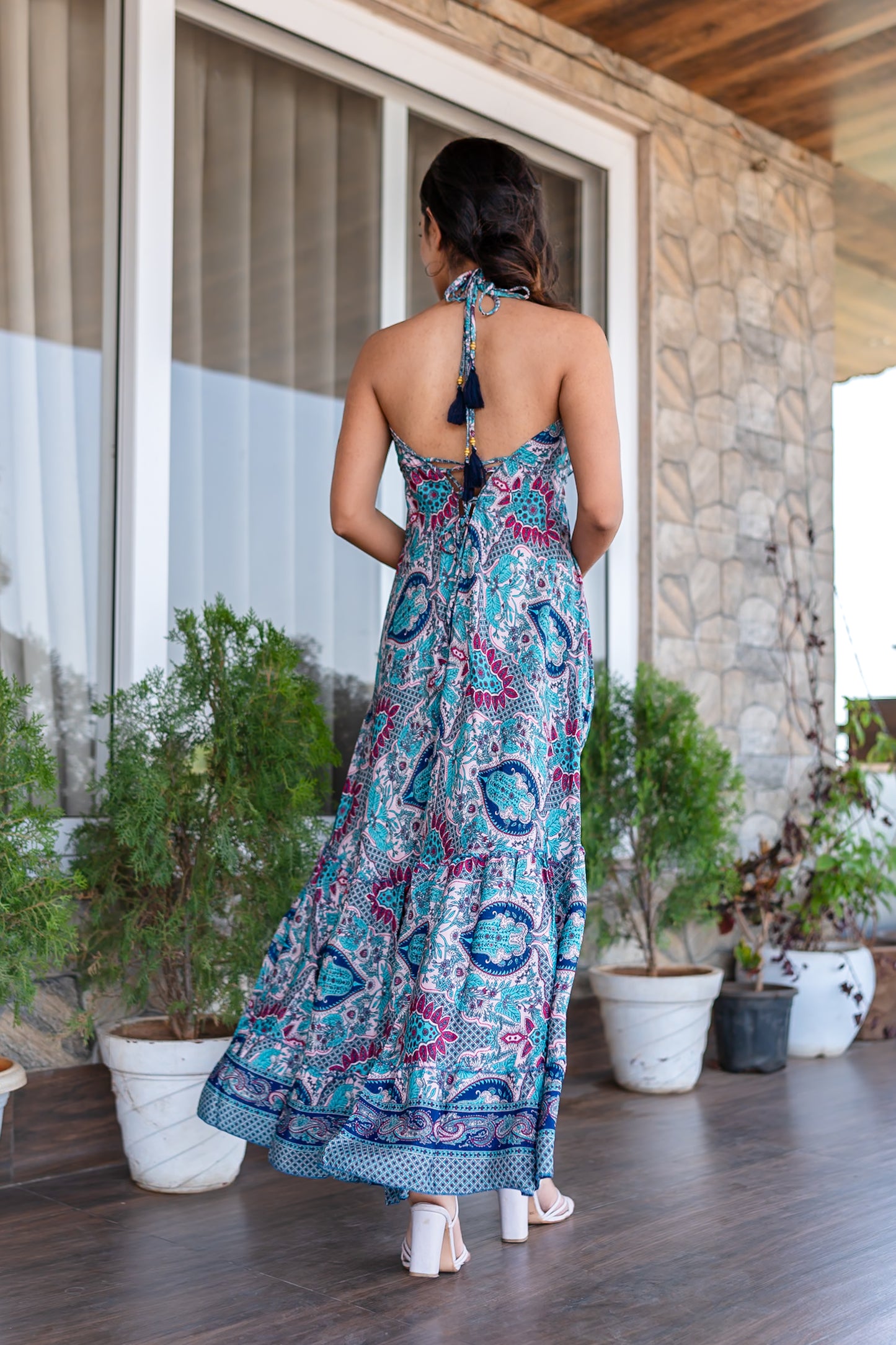 Boho Halter Neck Dress